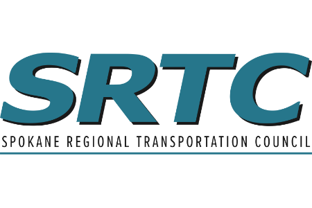 Logo of the Spokane Regional Transportation Council with the acronym "SRTC" in large teal letters above the words "Spokane Regional Transportation Council" in smaller text.