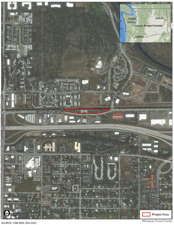 Map of proposed Mirabeau Transit Center work